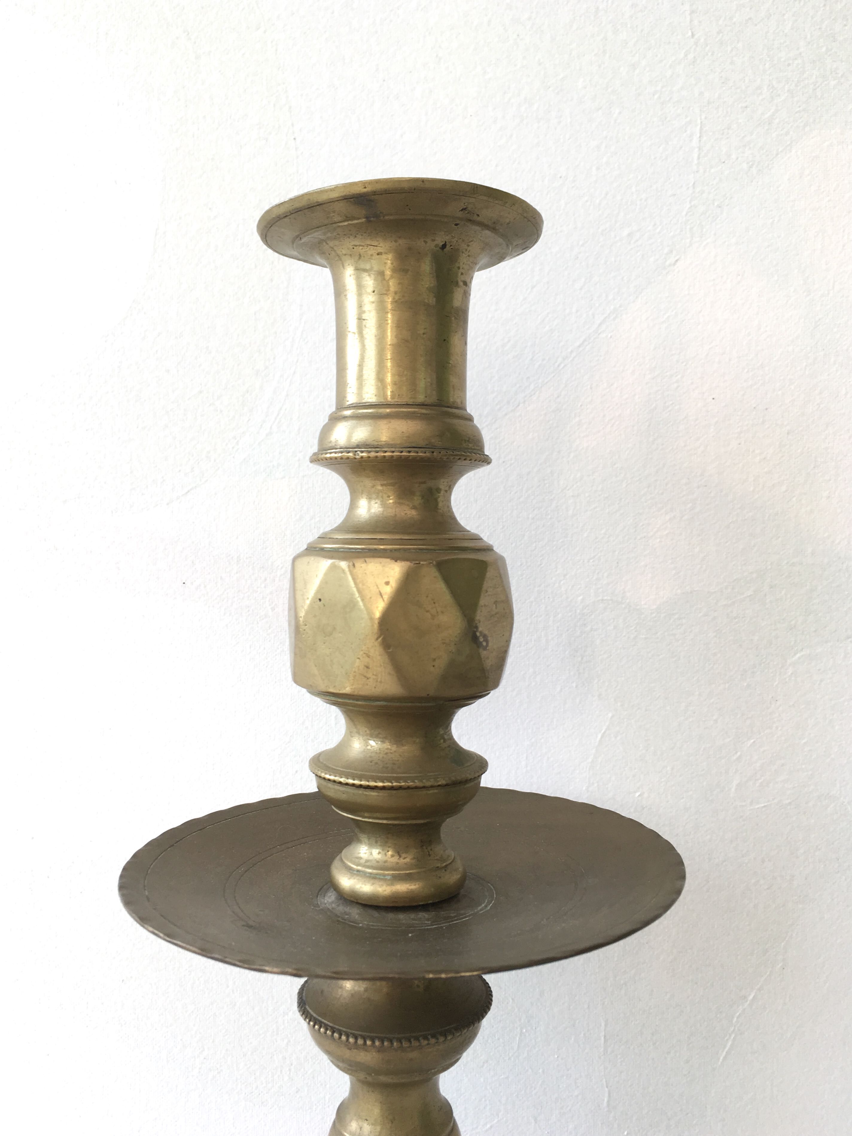Art deco brass candle holder