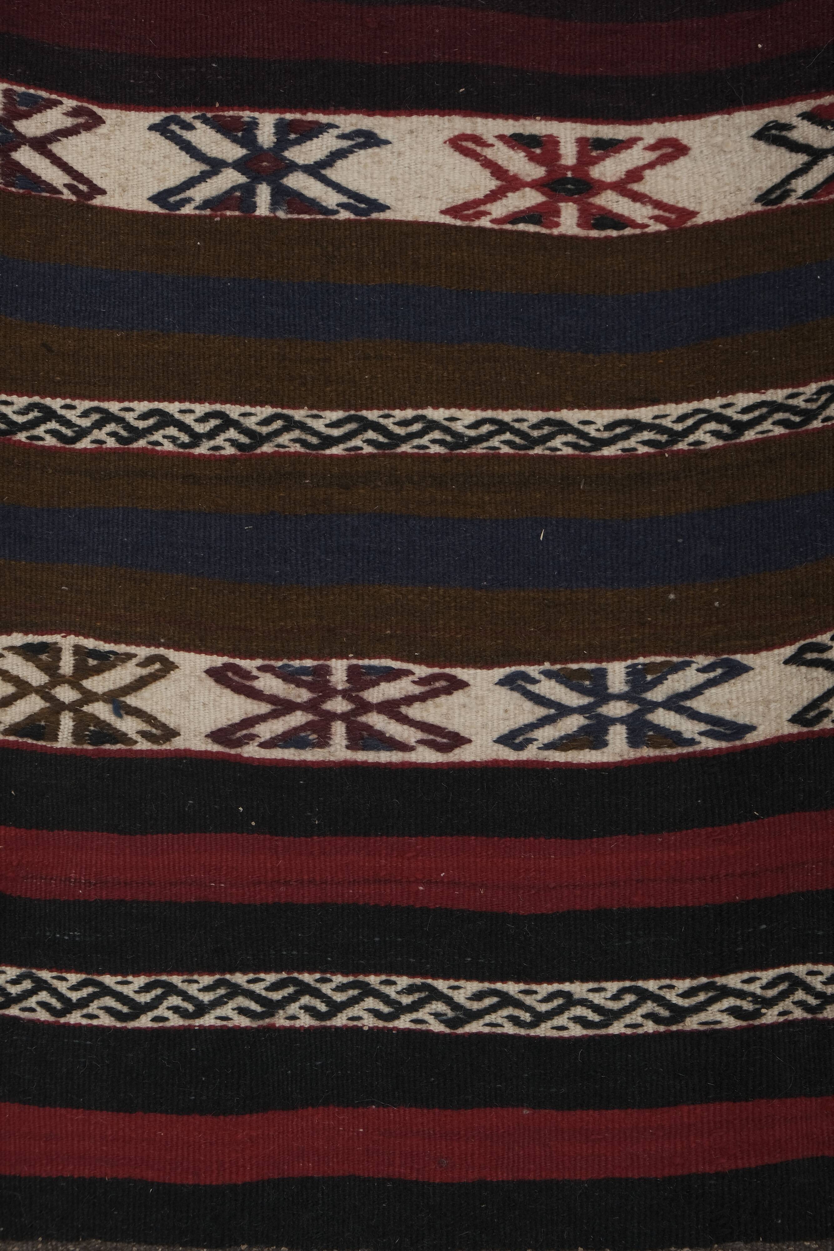 Early 20th Century Gabbeh Stair Kilim Runner with Horizontal Stripe
