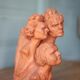 Sculpture signed Doloire, terracotta sculpture with 3 faces, candlestick sculpture, collection, interior decoration.