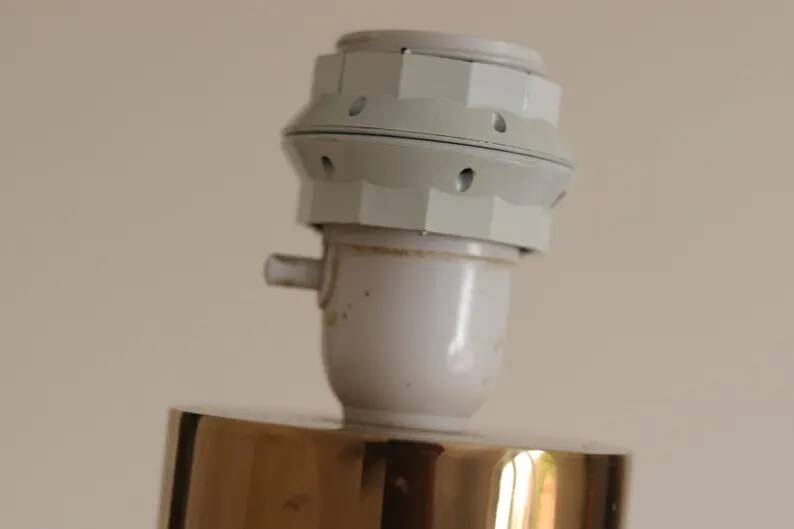 1960's Mid Century Swedish Large Brass Table Lamp by Bergbom, Model B 010