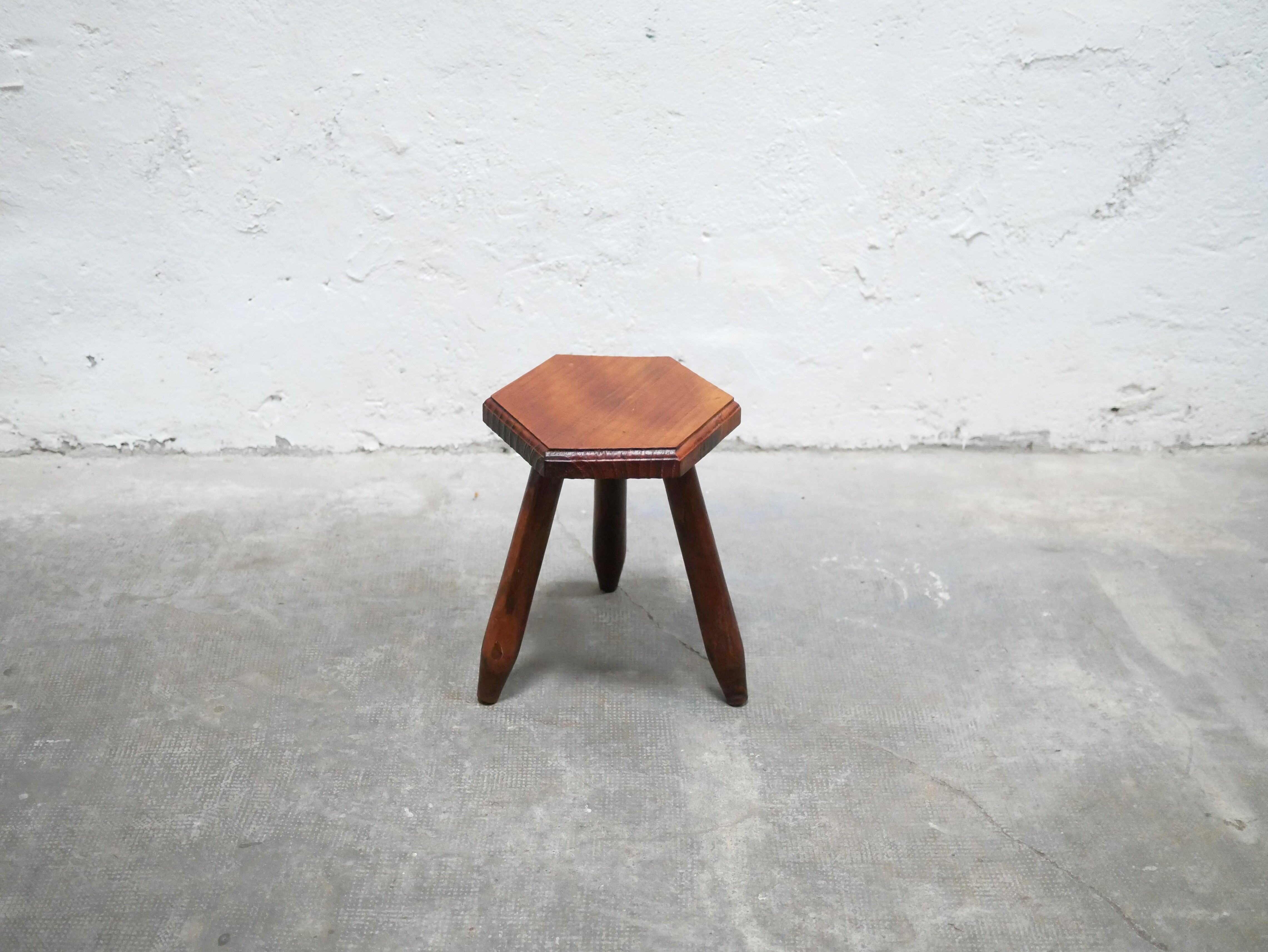 Vintage wooden tripod stool