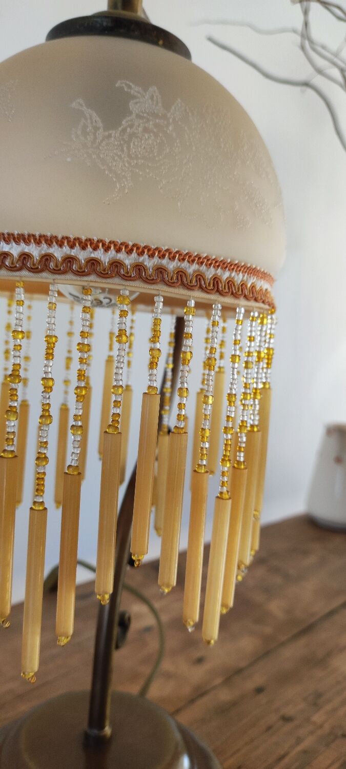 Lamp in glass paste and tassels