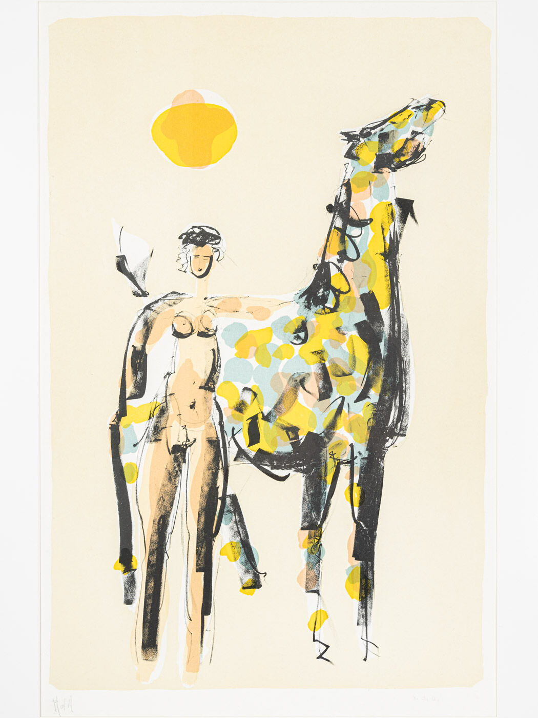 Naked Rider, Colour Lithograph on Paper, 63 x 88 cm