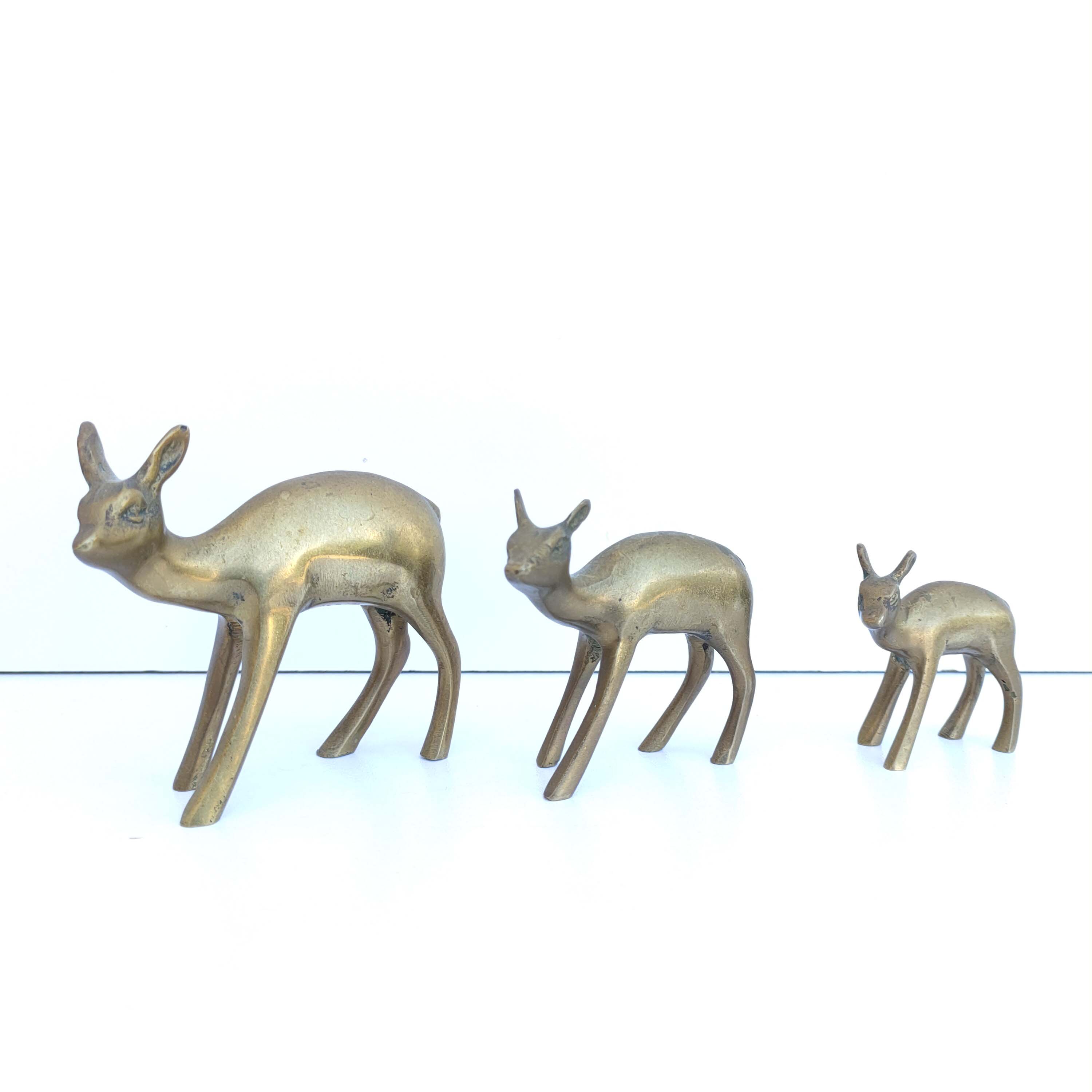 Brass fawn trio