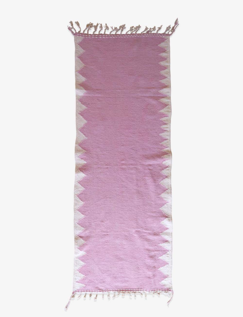 Pink Kilim Rug - 296 x 109 cm