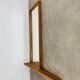 Scandinavian mirror with asymmetrical shelf in wood, 1960s