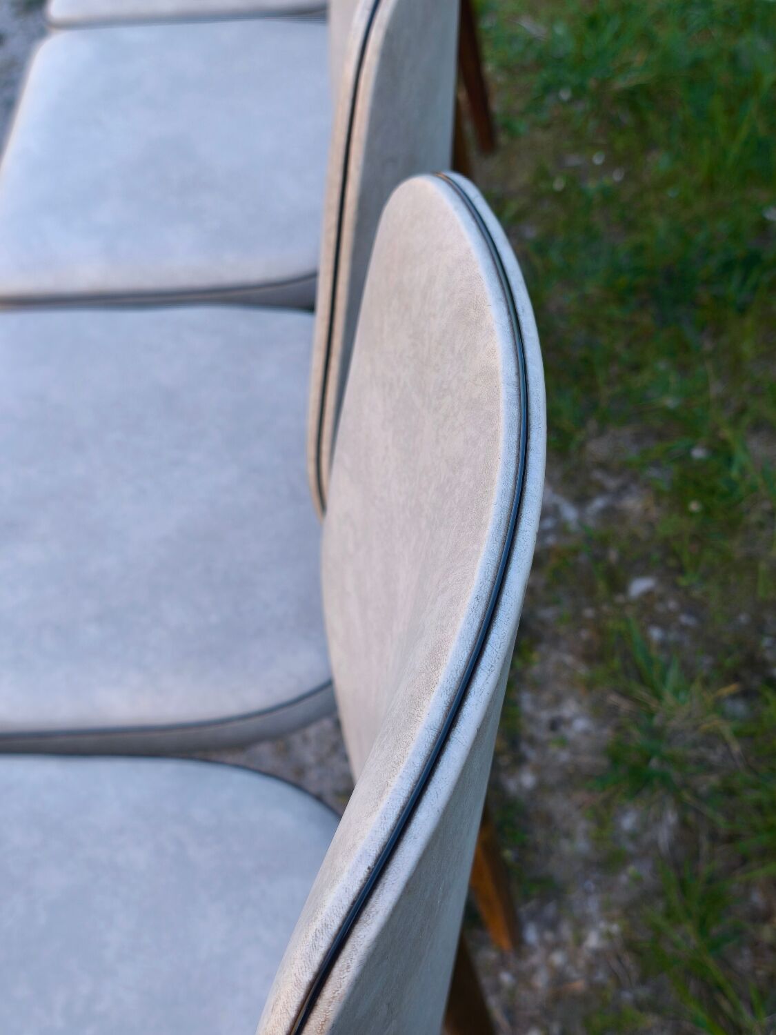 Set of 4 vintage Scandinavian design chairs – 1960s/70s – stained wood