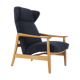 Oak reclining wing chair, czechoslovakia, 1960