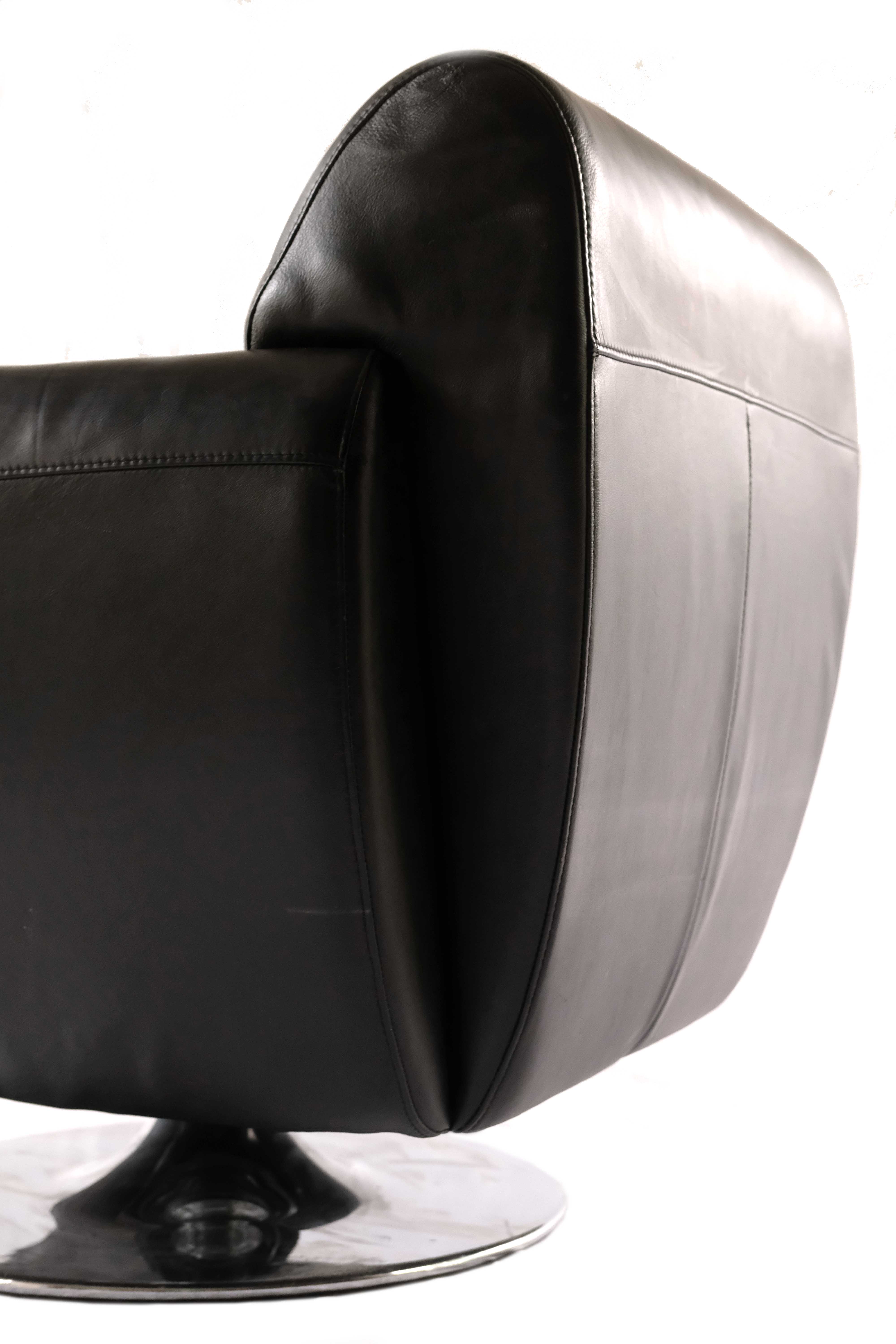 BoConcept Black Leather Armchair, Denmark 2000's