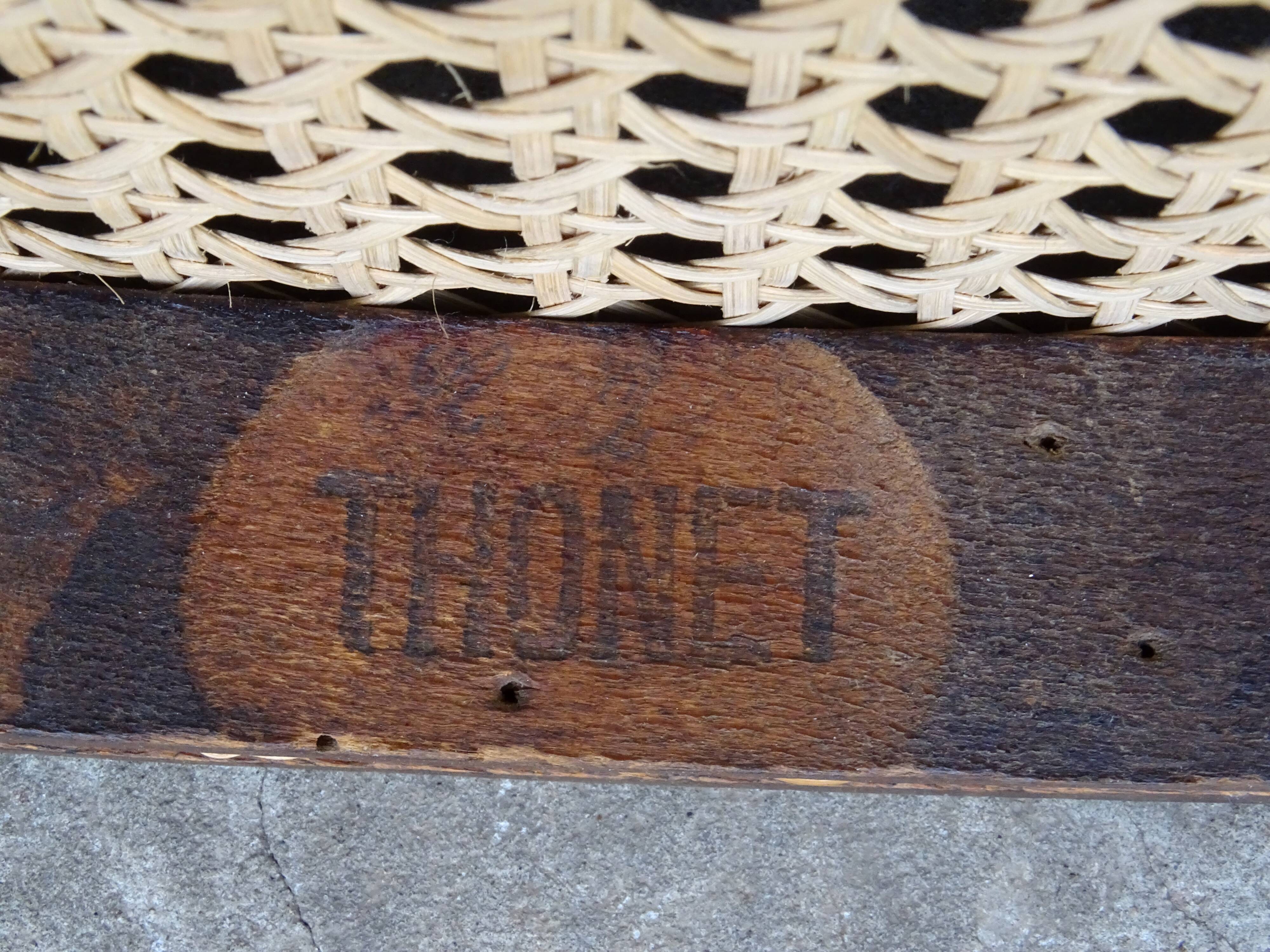 THONET children's armchair N°221, 1900, new canework