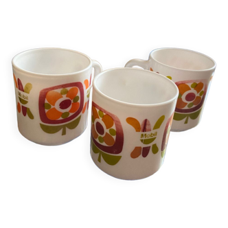 Set of 3 cups Mobil Arcopal