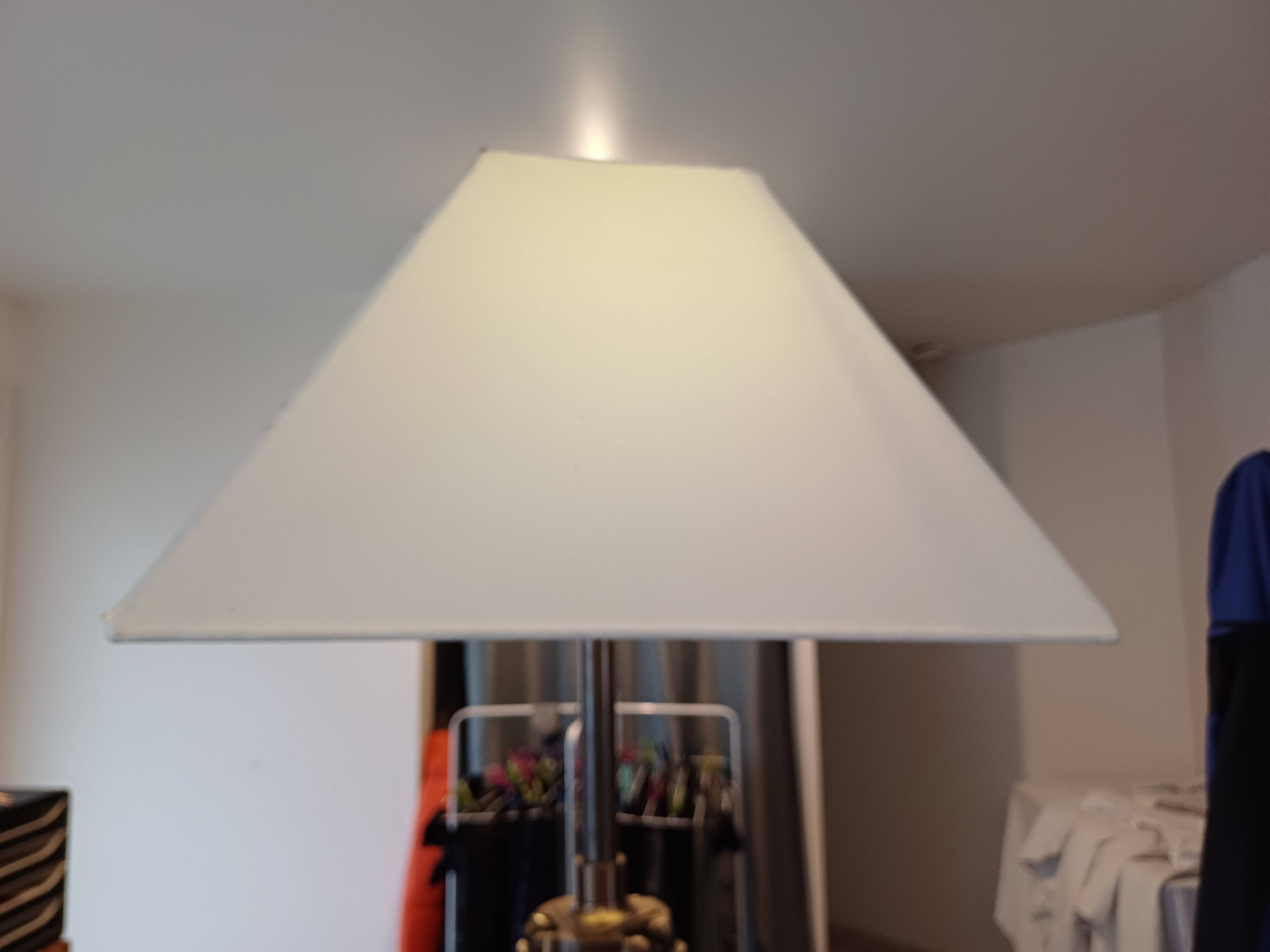 Geometric Tripod Lamp Wood and Brass