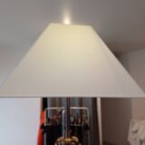 Geometric Tripod Lamp Wood and Brass