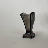 Art Deco Smoked Glass Shell Vase