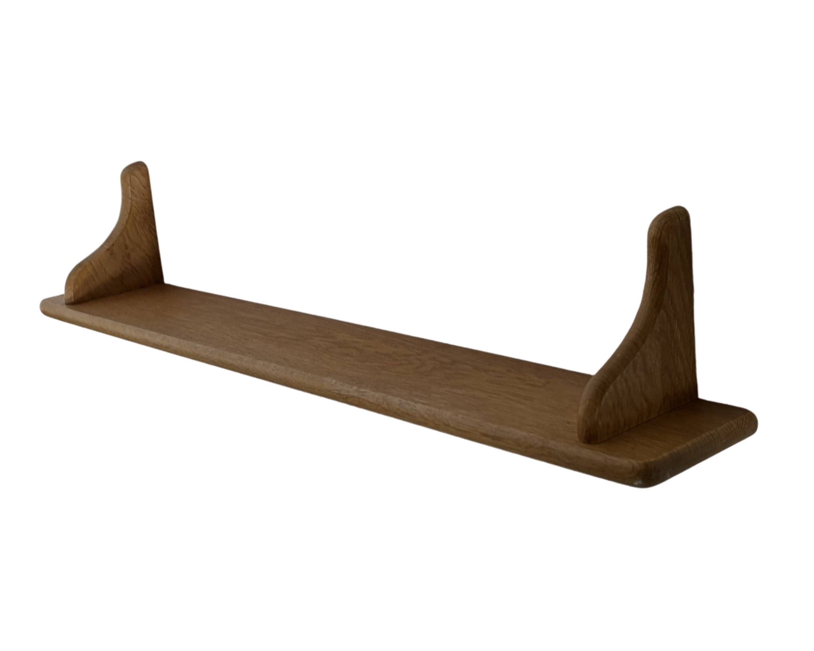 Vintage oak wall rack book shelf 1970s wood minimalist design