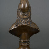 Bronze bust on shower stand XIXth representing Marianne Brown patina