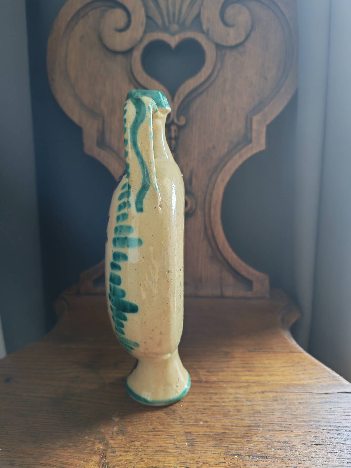 Vase gourde ancienne en céramique d'art hongrois