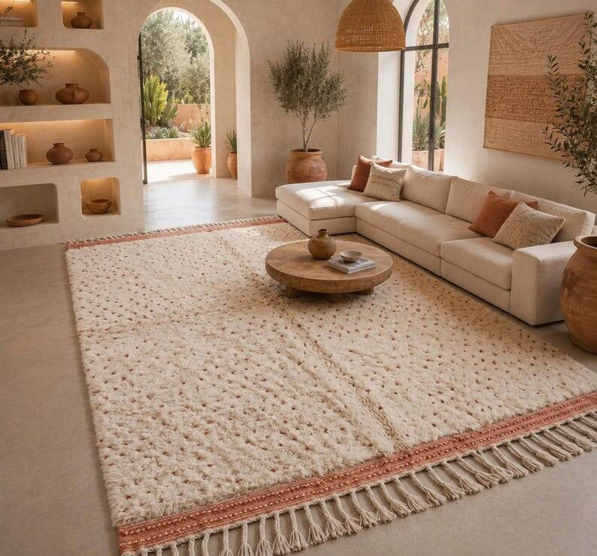 Handmade traditional Berber rug size 3/4 m