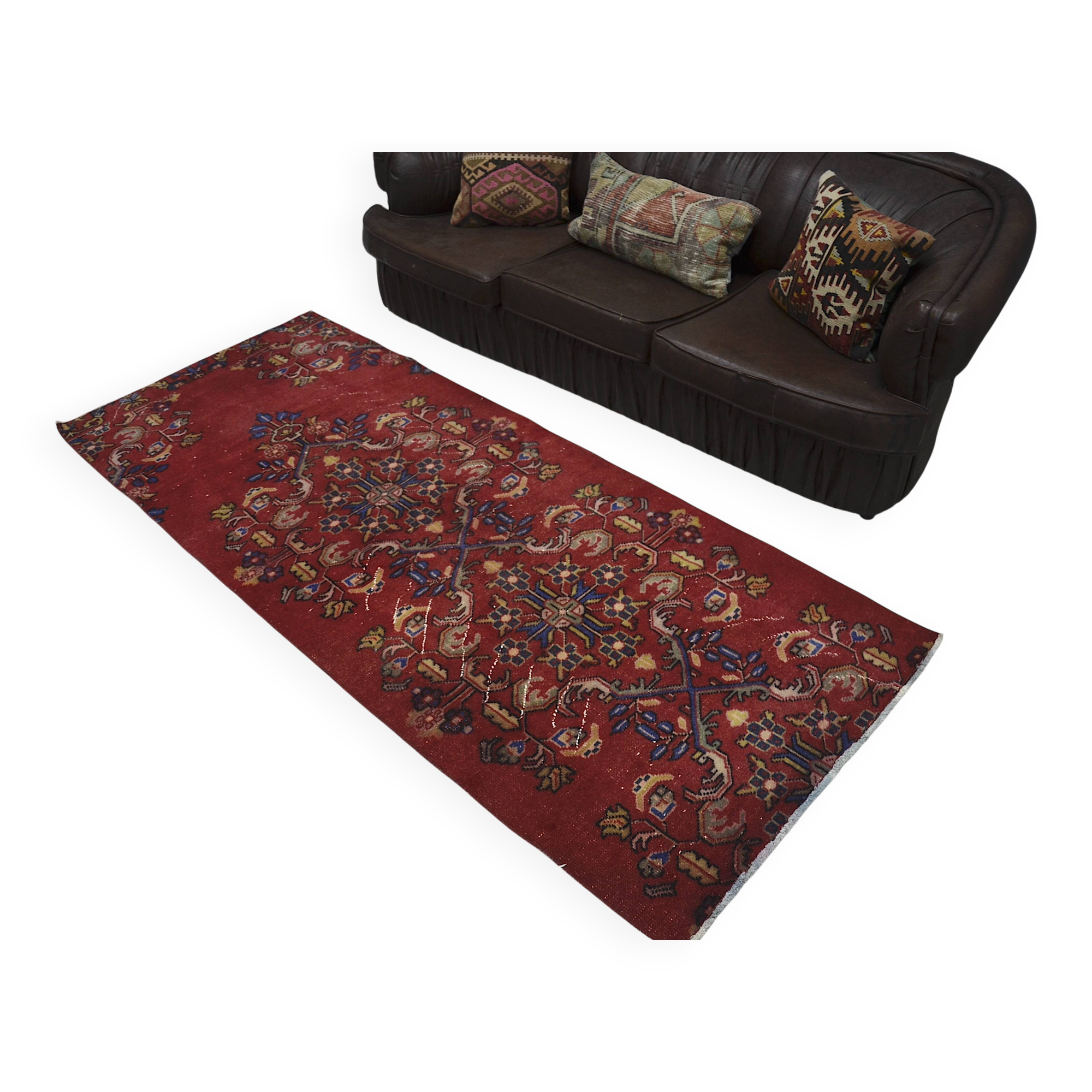 Tapis anatolien rouge et bleu sku 2222