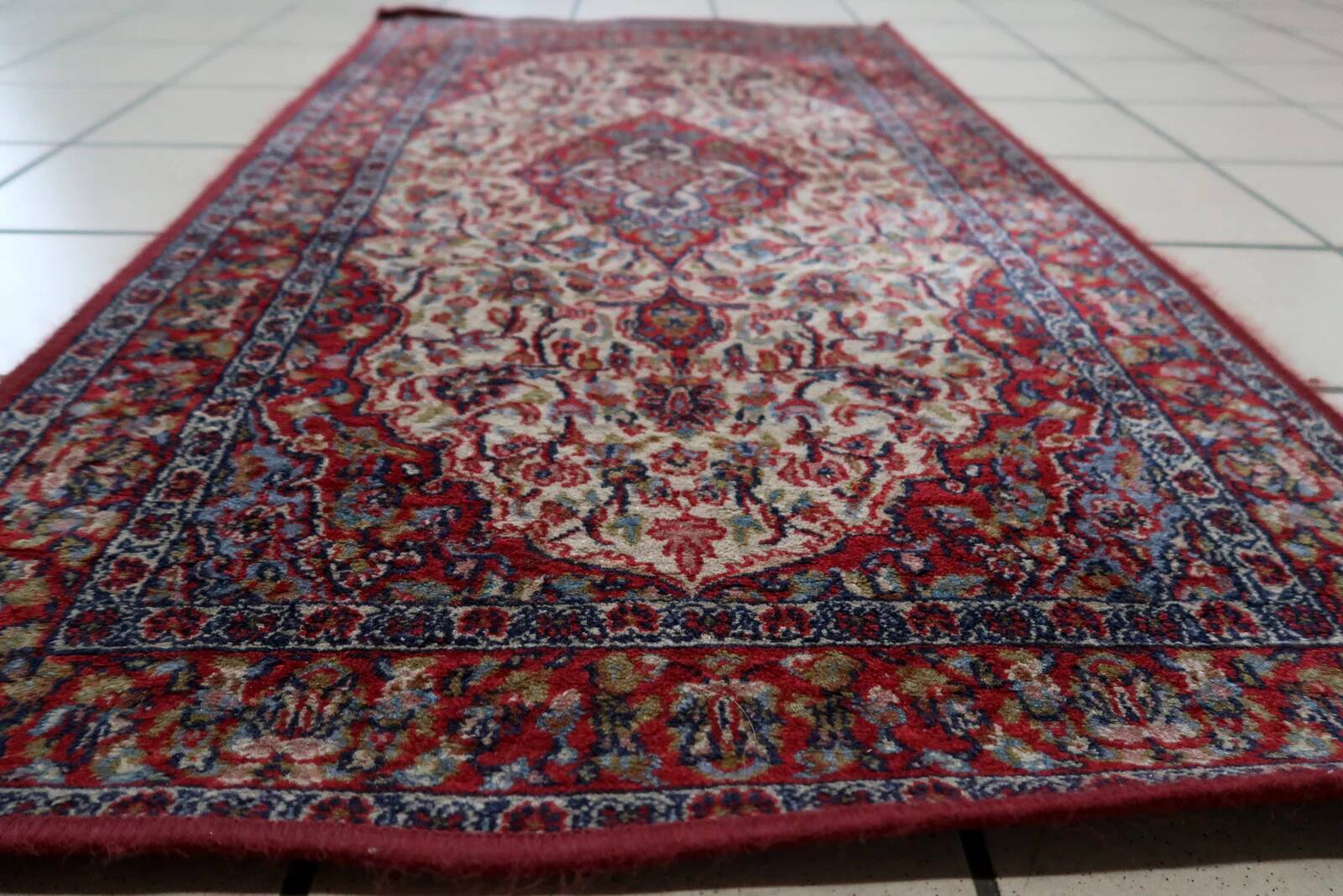 Vintage Indian rug 2.1' x 3.9' (67cm x 120cm), 1970s - 1C1121