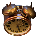 Mechanical alarm clock bell in vintage copper
