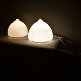 Pair of glass table lamps by Krásno nad Bečvou, 1960s