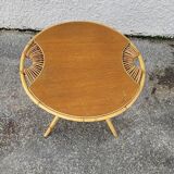 Round rattan coffee table 1960