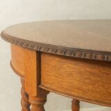 Victorian dining table, around 1840, solid oak, extendable