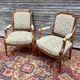 Pair of armchairs in natural wood louis xvi style xix century