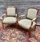 Pair of armchairs in natural wood louis xvi style xix century