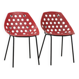 Paire de chaises "Coquillage" par Pierre Guariche pour Meurop