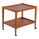 Vintage minimalist service trolley Deen design in teak, bar trolley.