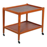 Chariot de service vintage minimaliste Deen design en teck, chariot de bar