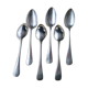 Set of 6 spoons with single flat silver metal soup different goldsmiths