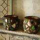 French Folk Art Mosaic Plant Pots and Plate Holders