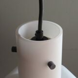 Suspension lamp, white opaline, Glashütte Limburg, Germany 1960