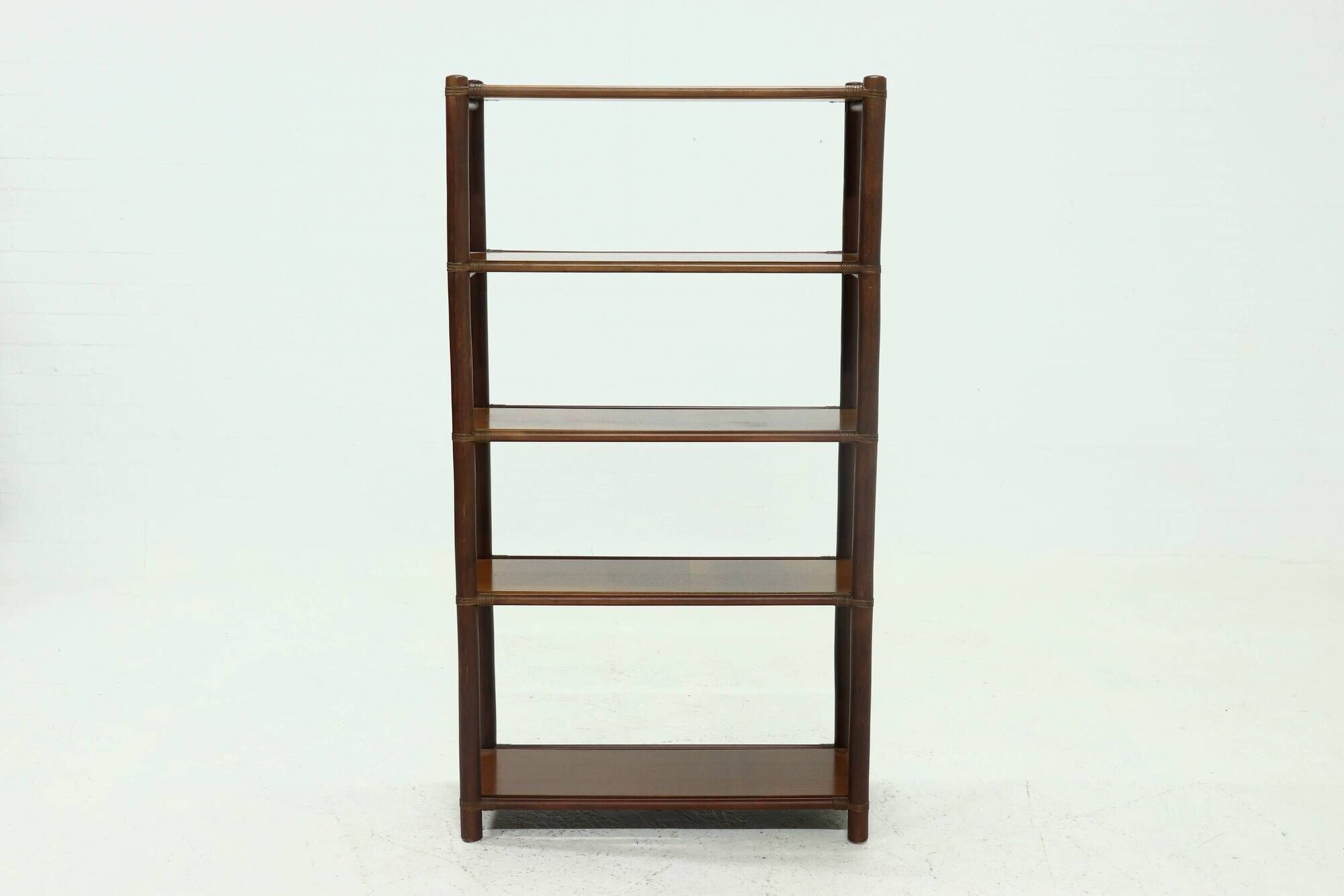 Mid-Century Bamboo and Teak Bookcase Room Divider 1970s