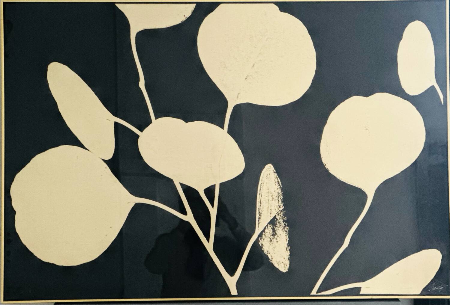 Gold and black floral abstraction