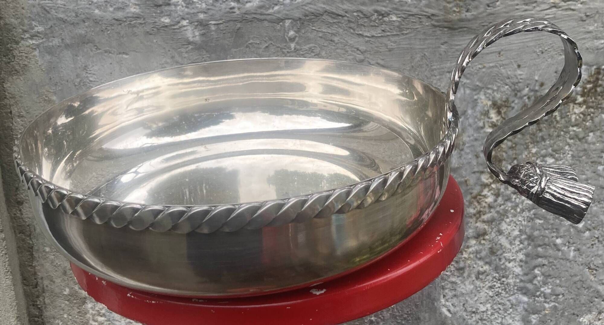 MARIA PERGAY pompom centrepiece 1970s chic design silver-plated
