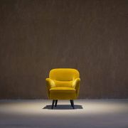 Vintage yellow velvet armchair, France 1960s