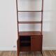 Freestanding Italian bookcase in teak and brass from the 60s