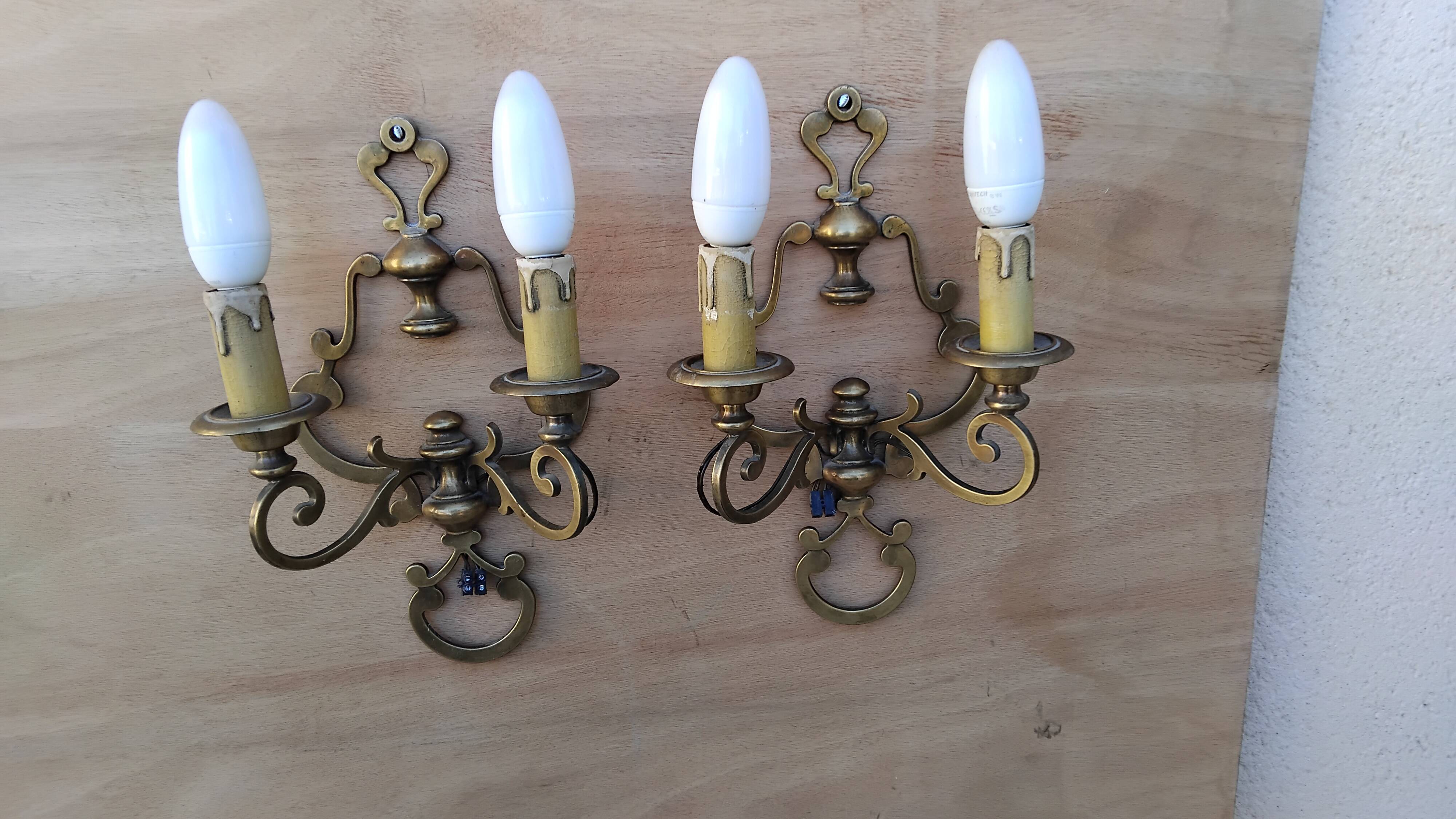 Paire d'applique bronze vintage