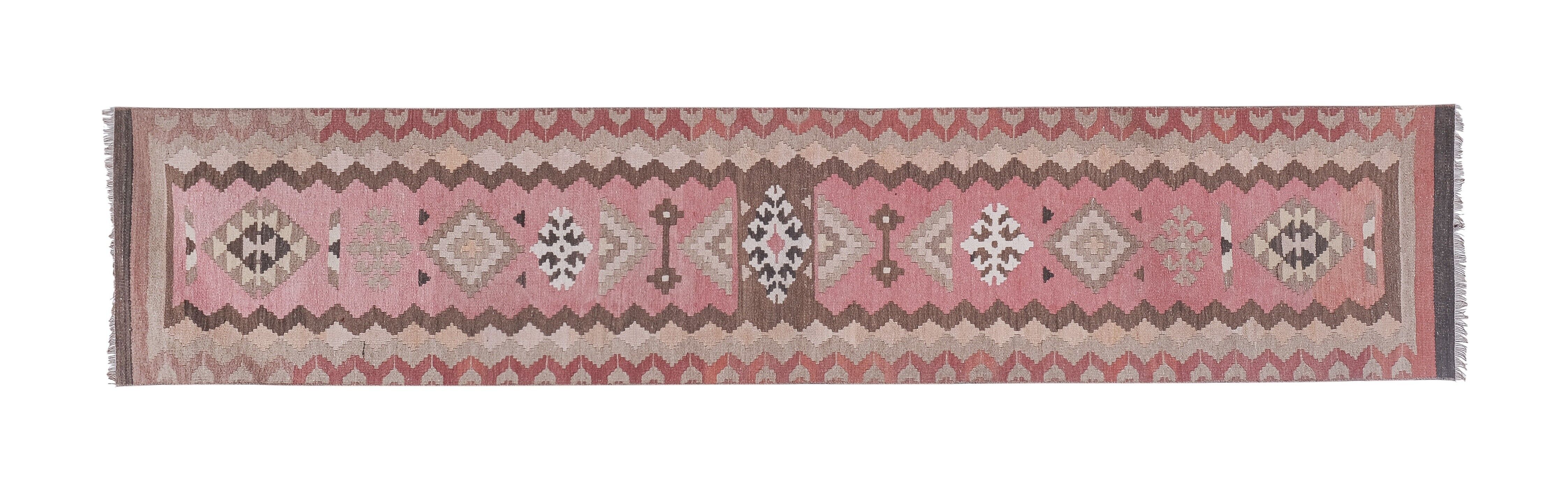 Vintage Turkish rug from Oushak, hand-woven74x358 cm