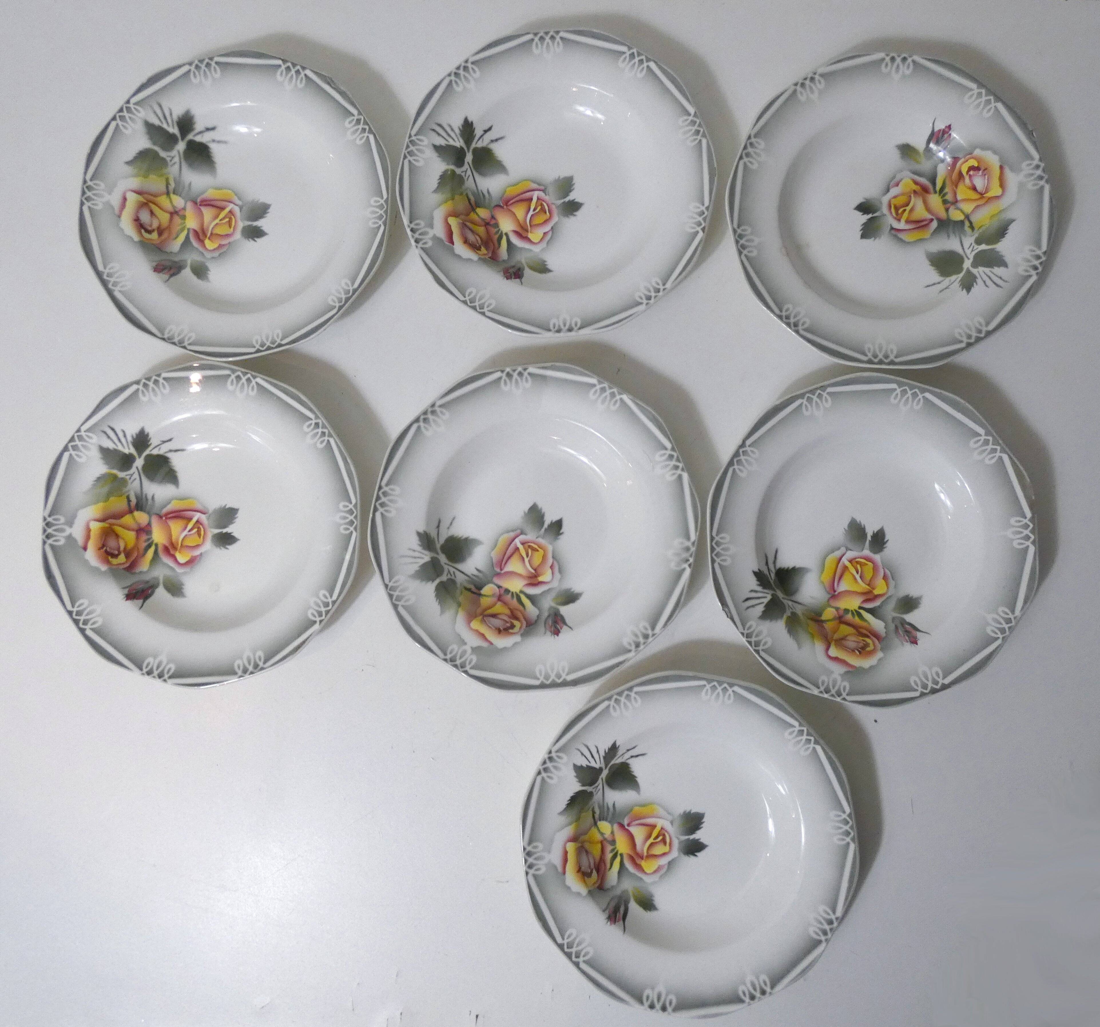 Digoin sarreguemines 7 deep plates odile