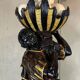 Pair of Moorish vasque holders, lacquered and gilded Venetian sculptures, circa 1880.