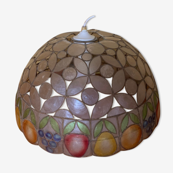 Mother-of-pearl pendant lamp, fruit theme