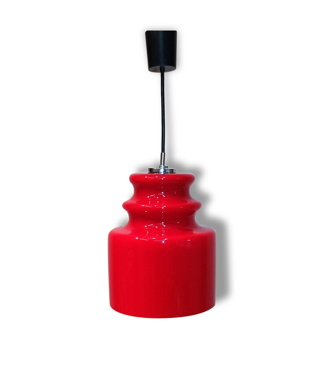 Suspended signed red glass Putzler