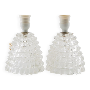 paire lampes table - verre