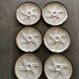 6 vintage oyster plates in barbotine