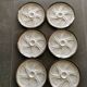 6 vintage oyster plates in barbotine